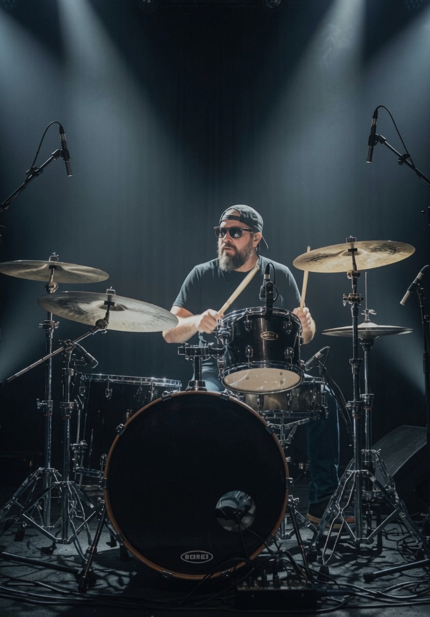 Ed Caldas tocando bateria